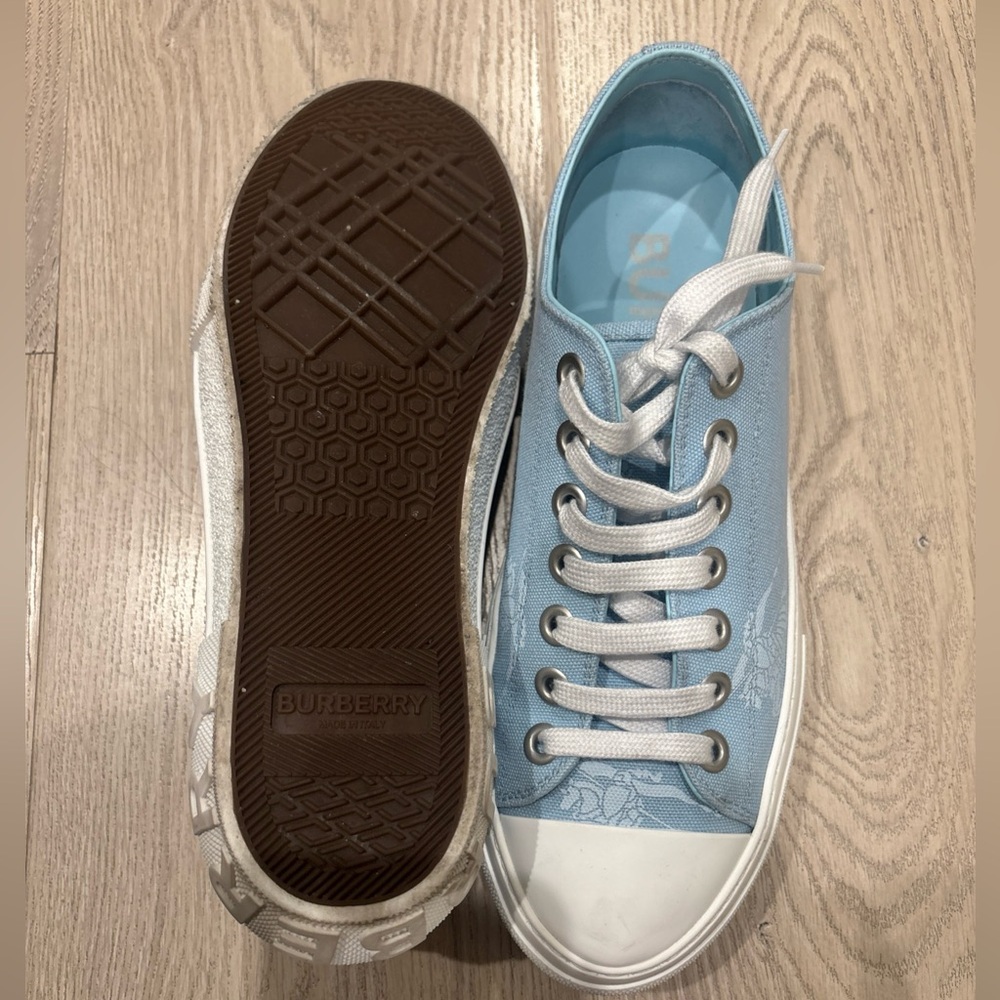 BURBERRY Jack Equestrian Knight Platform Sneaker In Blue